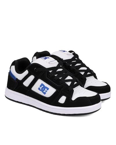 DC Shoes Stag Skate Shoe, Black/White/Blue, 6 US Unisex Big Kid