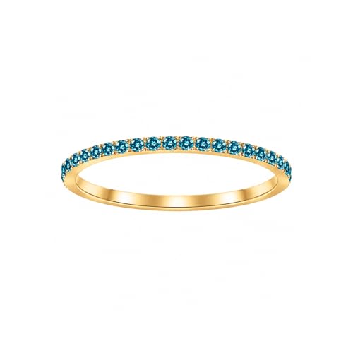 GlameVibe Birthstone Rings For Women Silver Stackable Cubic Zirconia Stainless Steel Birth Stone Ring To My Daughter/Mom Birthday Unique Gifts Jewelry (12-Gold-December 8)