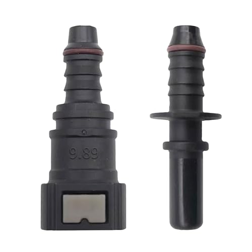 2pcs Raccord durite Essence, Connecteur de Tuyau de Carburant Droit Femelle, 9.89 mm Tuyau de Ligne de Carburant Raccord Rapide id8
