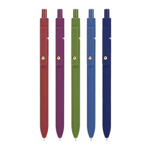 Jescion ジャーナリング用ゲルペン - ブラックゲルペン - 5本セット クリエイティブ スムーズ 速乾性 細字 書きやすい ノート用 女性 男性 学校用