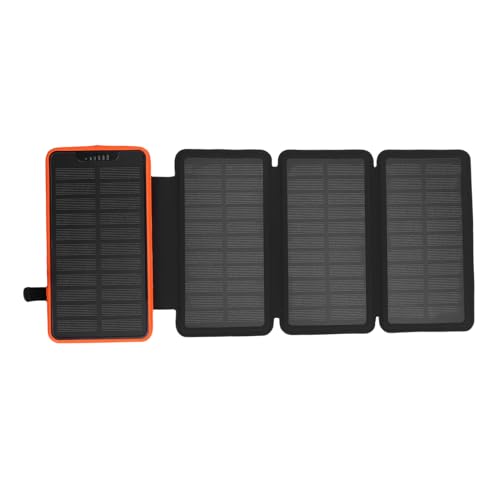 Tihebeyan Solar Power Bank 20000mAh, Cargador de Teléfonos Portátiles con Luz LED Brillante, Puertos USB Duales para Campamento de Emergencia (ORANGE)
