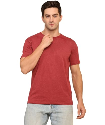 Image of Unisex Round Neck Plain T-Shirt | Combed Bio-Washed Ring Spun Cotton for Men & Women, Short Sleeves