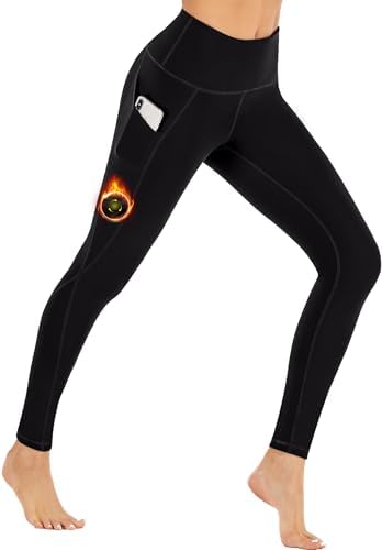 Ewedoos Fleece Lined Leggings Women Thermal Warm Winter Tights with Pockets
