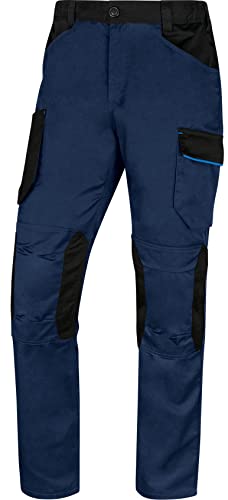 Delta Plus - Pantalón de Trabajo multbolsillos 65% poliéster 35% algodón 245 g Mach 2 Deltaplus M2PA3, Azul-Azul Claro, XXL