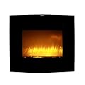 Caesar Fireplace 1500W Adjustable Temperature w/Remote Control 26-inch Wall Mount Electric Fireplace with stone pebbles and flame effect Black