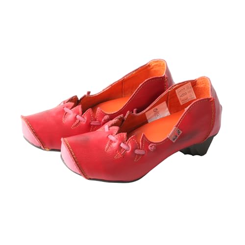 TMA EYES Women's Leather Soft Sole Slip on Low Heel Casual Shoes3