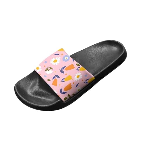 Womens Shower Slippers Wide Width Bathroom Slides Beach Indoor Home Non Slip Sandals Height Increasing Insole Easy to Clean2