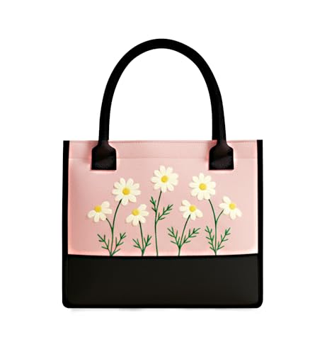 Image of Cotton Tote Bag For Woman Stylish | Embroidered Canvas Hand Bag With Floral Design | Casual Shoulder Bag Zipper For College Girls, Office, Daily Use, Travel, Beach, Shopping