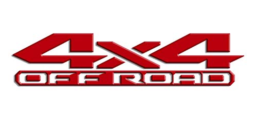 Image of 2 x Red Gloss 4x4 Off Road 3D Bedside Vinyl Decals Fits New Dodge Ram 1500 2500 3500 Power Wagon