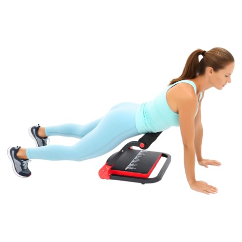 MEHOOSPVN Aparato de fitness para el hogar - Entrenador abdominal de espalda, máquina multifuncional para abdominales, gimnasio en casa, plegable, para entrenamiento de cuerpo entero, color rojo MEHOOSPVN Aparato de fitness para el hogar - Entrenador abdominal de espalda, máquina multifuncional para abdominales, gimnasio en casa, plegable, para entrenamiento de cuerpo entero, color rojo