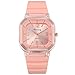 LYDPT Einfache quadratische weiße Uhren Frauen Mode Casual Silikon Damen Armbanduhren Skala Digital Dial Weibliche Quarz Uhr (Color : Pink 1, Size : China)