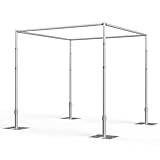 EMART 10ft Square Backdrop Stand Heavy Duty, Pipe and Drape Photo Background Support Kit, Adjustable Metal Frame with Flat Base for Wedding Birthday Party Decorations