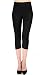 Solid Brushed Capris (Black, 4 (S) - 12 (L))