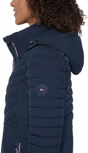 Tommy Hilfiger Women's Puffer Lightweight Hooded Stretch Jacket with Drawstring3