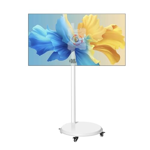 SSDZVTRE Soporte giratorio de elevación con carrito móvil vertical blanco puro for TV, soporte for monitor de 17-43 pulgadas