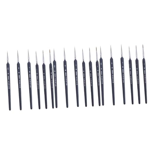 VILLCASE 18 Piezas Pinceles para Pintar Lienzos Pinceles para Pintar Al Óleo Pinceles En Miniatura Kit De Manicura Pinceles para Pintar Pelo De Lobo Equipos De Madera Niño La Cara El Pincel