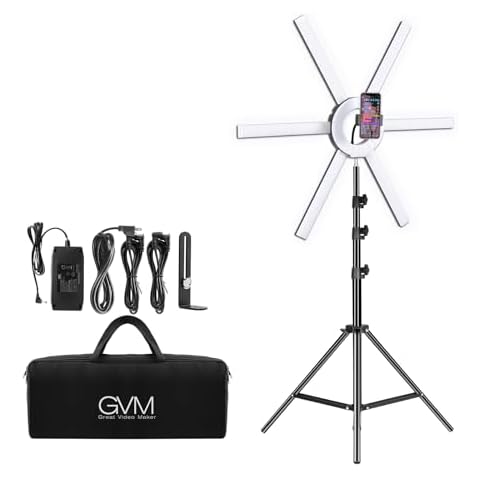 GVM Great Video Maker 600S LED Ring Light, 90W Dimmable Led Video Light Kit with Detachable Light Bars, Photography Lighting Led Video Lighting Kit for Live Broadcast, YouTube, CRI 97+ 3200K-5600K Cover