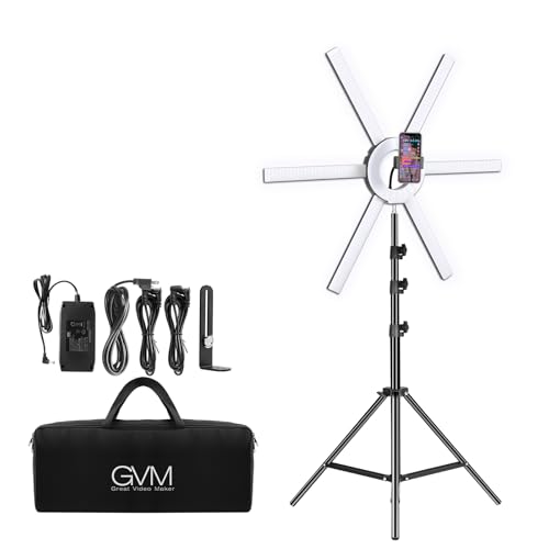 GVM 600S LED Ring Light Kit 90W, Dimmable, CRI 97+
