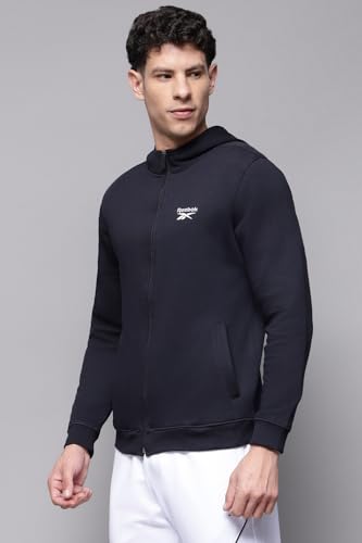 Image of Reebok Men's Full-Zip Hoodie - Soft Fleece Sweatshirt with Adjustable Hood & Front Pockets