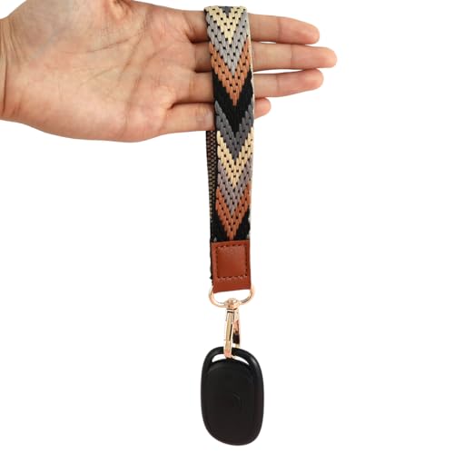 Wrist Lanyard for Keys Wristlet Lanyard Long and Mini Wristlet Strap Keychain for Women Man Car Keys Stretchy Keychain Holder, Original Elastic Anti-Drop Design