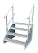 Produktbild 4 Stufen Standtreppe Stahltreppe freistehend Breite 100cm Höhe 84cm verzinkt beidseitiges Geländer