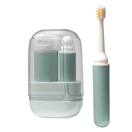 Kit de viaje para cepillo de dientes, cepillos de dientes de viaje que ahorran espacio, ergonómico, PP, ABS, soporte plegable multifuncional, artículos de tocador, viaje de negocios, bolsillo diario