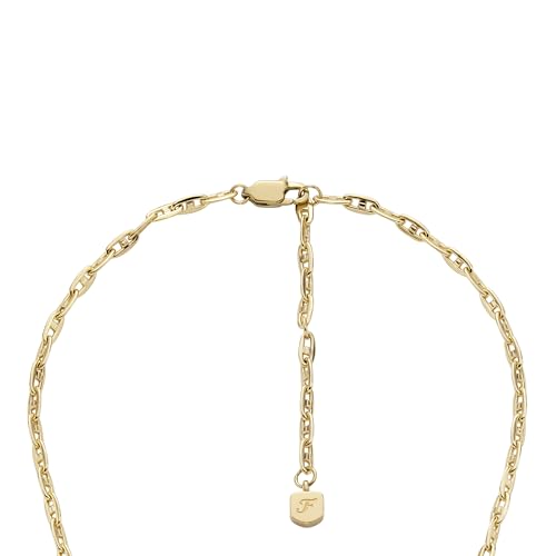 Image of Fossil Women's Gold-Tone Stainless Steel Pendant Chain Necklace for Women