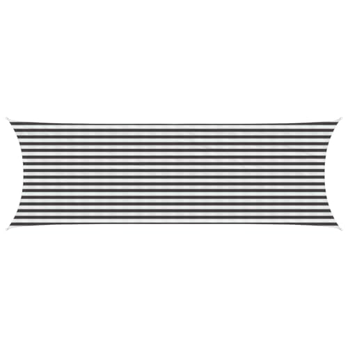 Voile d'ombre anthracite et blanc en HDPE résistant avec œillets de fixation