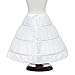 Lanbaodress Girls' 3 Hoops Petticoat Skirt Flower Girl Crinoline Underskirt 6-7Years White