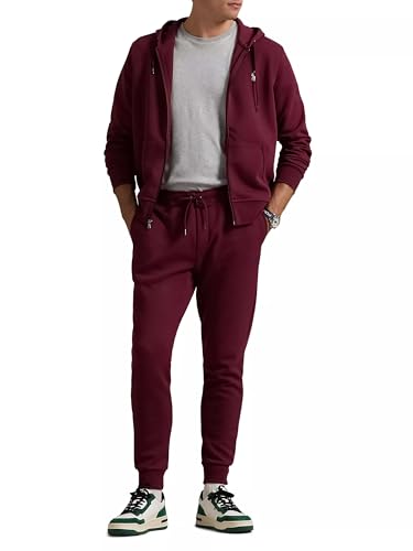 Polo Ralph Lauren Men's Double Kint Jogger Pants (M, WineRed) (Fall/Winter 2022) Red Wine Medium4