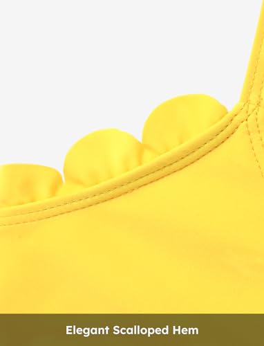 Short de banho de duas peças com tiras e estampa floral combinando para a família, Amarelado, 3-4 An