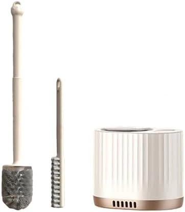 Image of HomeCloud Wall Mounted Silicone Toilet Brush | Soft Bristle Bathroom Cleaning Brush with Holder | Modern Japanese Design | Quick-Drying & Hygienic (White)