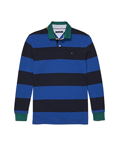 Tommy Hilfiger Men's Adaptive Rugby Shirt with Magnetic Buttons Custom Fit, Limoges-PT, XL