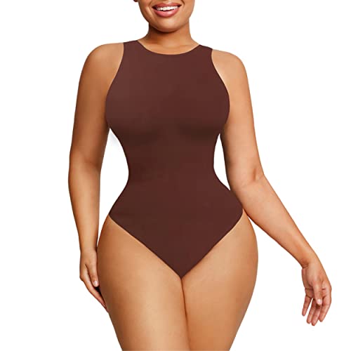 Bodysuit for Women Tummy Control - Shapewear Racerback Top Clothing Seamless Body Sculpting Shaper High Neck
