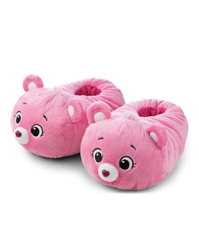 NICI Hausschuhe Glücksbärchis Hurrabärchi 36-39 (M) - pink - Warme Kuscheltier Hausschuhe aus Plüsch für Kinder und Erwachsene Tier-Schuhe mit Anti-Rutsch Sohle Slippers - 62819