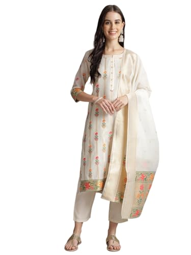 Image of arriva fab Women's Embroidery Kurta Set With Duppata