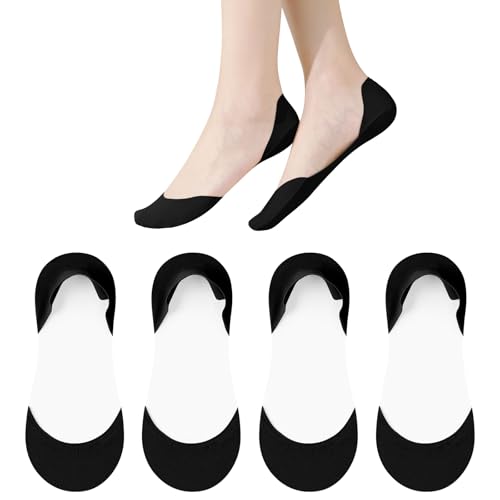 Image of No Show Socks with Invisible Sling Back Womens, 6 Pairs Low Cut Half Toe Topper Socks with Non-Slip Straps for Heels