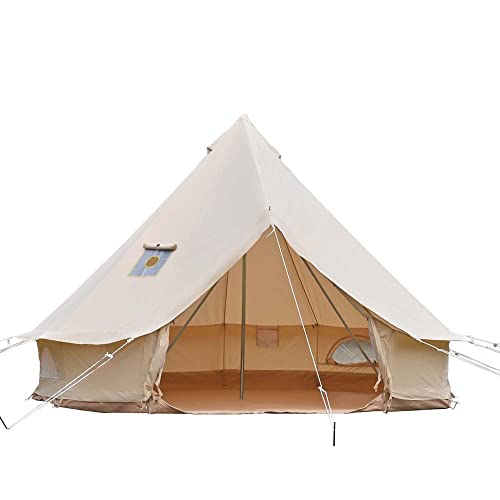 Glockenzelt mit Ofenloch Baumwoll Glamping Zelt geräumige Jurte für Familien Campingzelt Familienzelt Tipi Zelt Teepee Pyramidenzelt für Gruppen...