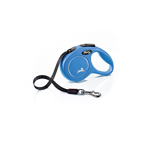 Flexi Roll-Leash New Classic XS Strap 3 M Blue for Dogs, Cats & Small Animalsup to Max. 12 kg