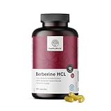 HealthyWorld® Berberin HCL 500 mg - Blutzucker- und Triglyceridunterstützung - Glukosekontrolle - 180 Pflanzenkapseln, 6 Monatsvorrat - Berberis Aristata Extrakt - Hochdosiert