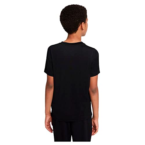 Nike Dri-FIT Big Kids' (Boys') Short-Sleeve Training Top (Medium, Black/White)2