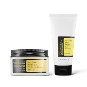 COSRX Glass Skin Ritual- Snail 92 Cream & Snail Gel Cleanser, Daily Face Gel Moisturizer and Cleanser for dry & Senstive Skin