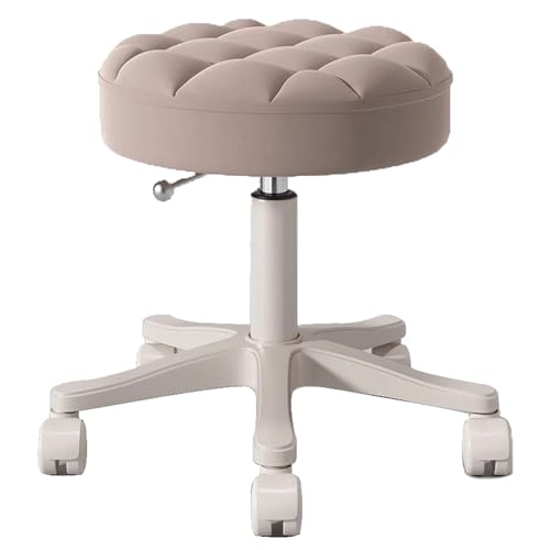Taburete giratorio ajustable con ruedas, silla giratoria hidráulica de piel sintética resistente para tatuajes, médicos, guitarras y trabajos de laboratorio, diseño ergonómico y duradero
