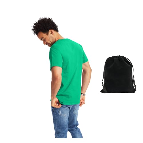 Hanes Authentic Short Sleeve T-Shirt, 100% Pre-Shrunk Cotton, Classic Fit, Tear Away Label, Includes Pouch2