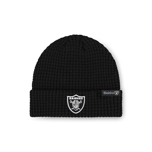 FOCO Las Vegas Raiders NFL Primary Logo Waffle Beanie - Black