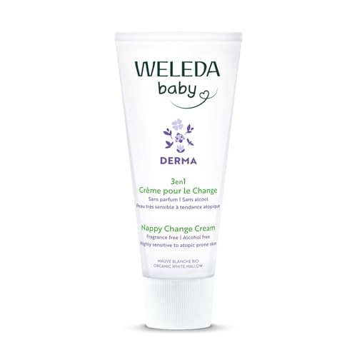 WELEDA - Crème pour le Change Mauve Blanche - Protège, régénère et apaise les irritations du siège des bébés - Peaux très sensibles ou à tendance atopique - NATRUE* - 50 ml