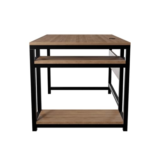 Image of Riyan Luxiwood Carter Computer Table with or Without Keyboard Tray I Made MDF I Large Study Table Size 120x60x75 Cm (Without Keyboard Tray, Beige)