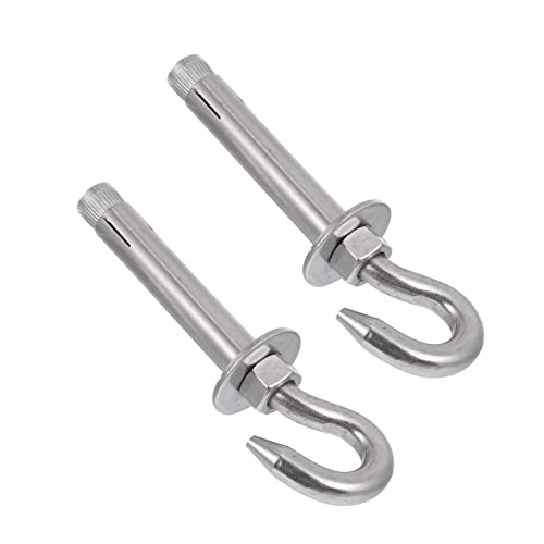 FUNOMOCYA 2 Pack Heavy Duty s Hooks Expansion Hooks Stainless Steel Outdoor Swing Hanger Concrete Bolts
