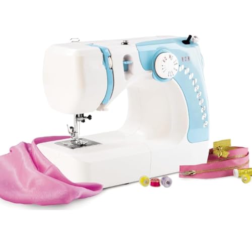 Image of Mini Electric Sewing Machine for Home Use - Portable Multi-Stitch Sewing Machine with Foot Pedal, Built-in Light, Reverse Stitch Clothes Repair (CLM)