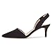 FSJ Women Fashion Low Kitten Heels Pumps Pointed Toe Slingback Sandals Casual Dress Shoe Black Size 11